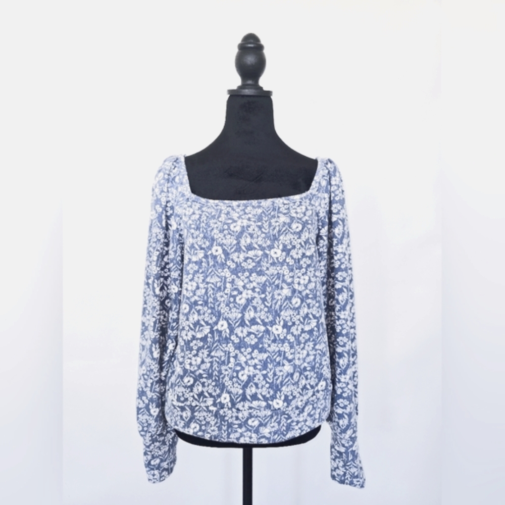 Floral Blue Women's Top